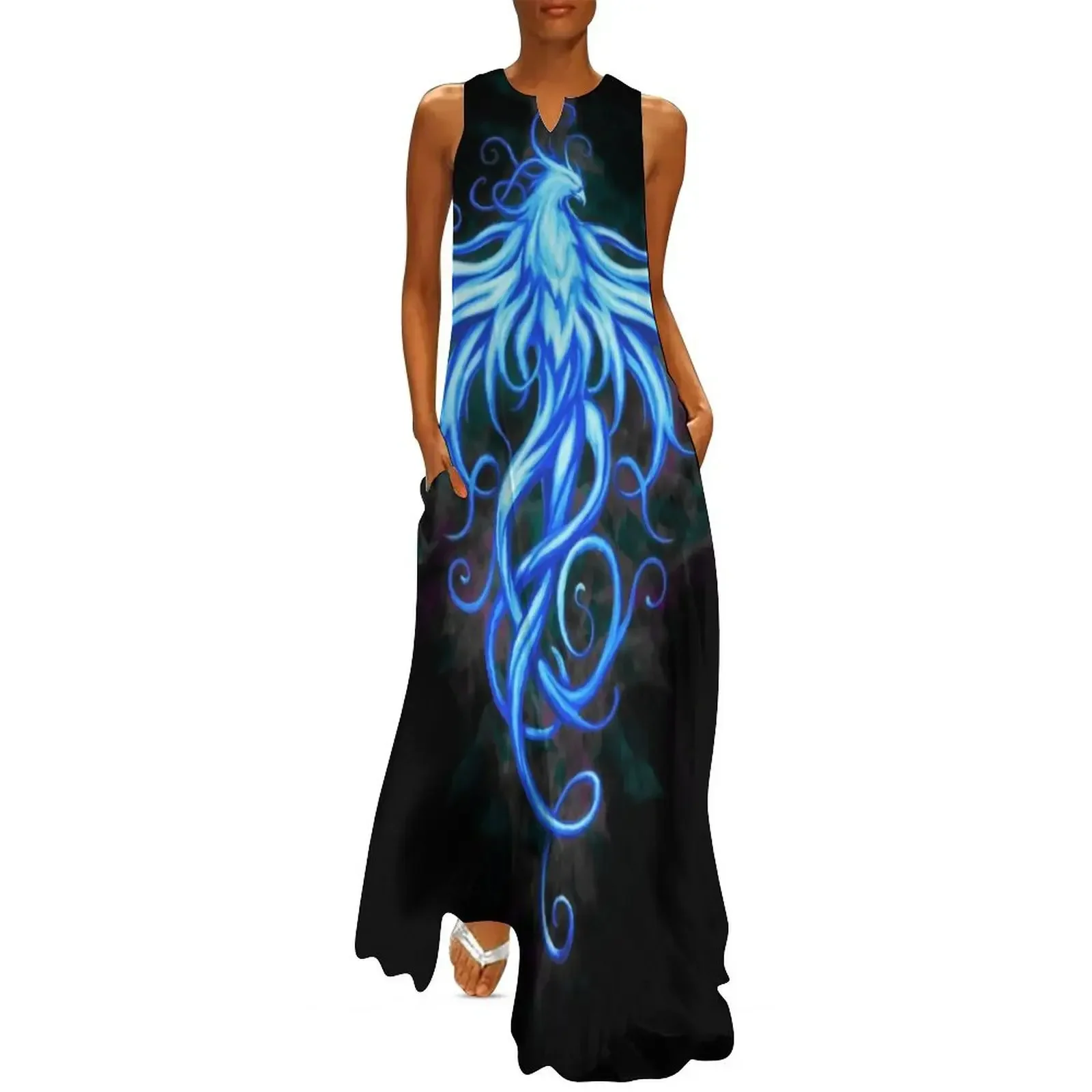 

Royal Phoenix blue Long Dress women long dresses Summer skirt summer women's dress 2025 Dress
