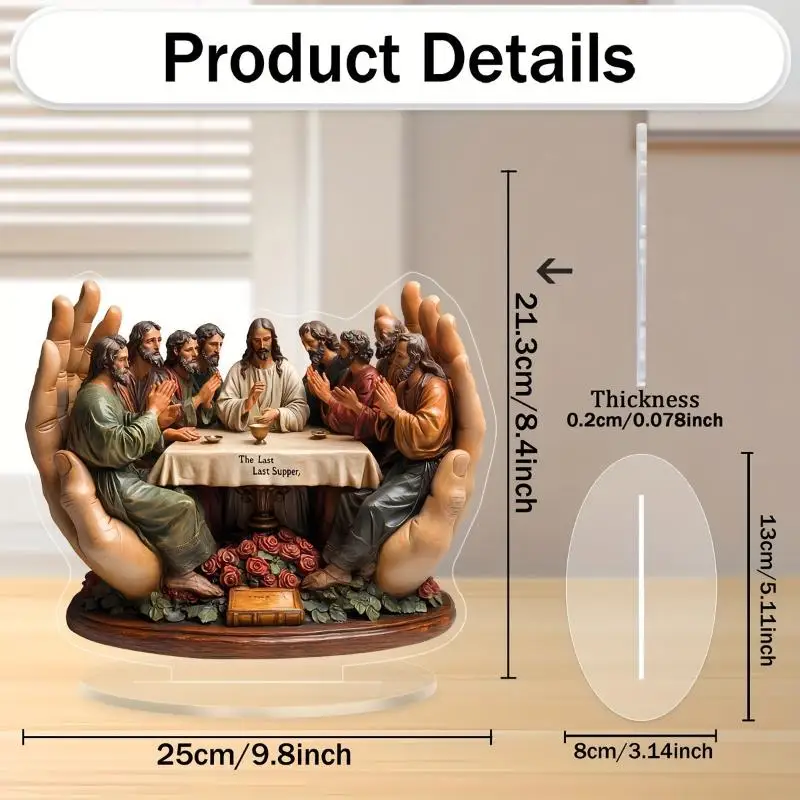 【D】Acrylic Nativity Scene 2D  Statue Desktop Home Ornament Unique Religious Christmas Table Decor
