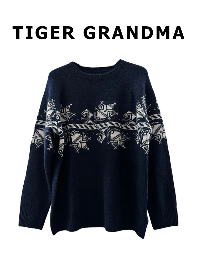 

Новый романтический шерстяной свитер с круглым вырезом, мягкий, шелковистый, винтажный, женский, модный, для повседневной носки, вязаный свитер