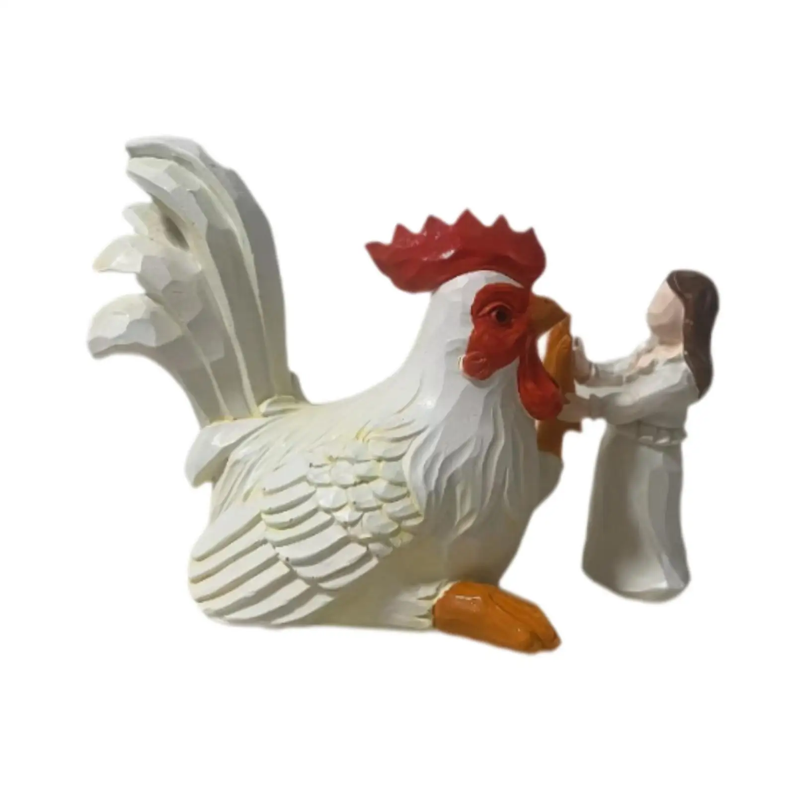 High Five Rooster Statue Home Decoration Vivid Details Collecting Desk Ornament for Office Entrance Balcony Living Room Bedroom