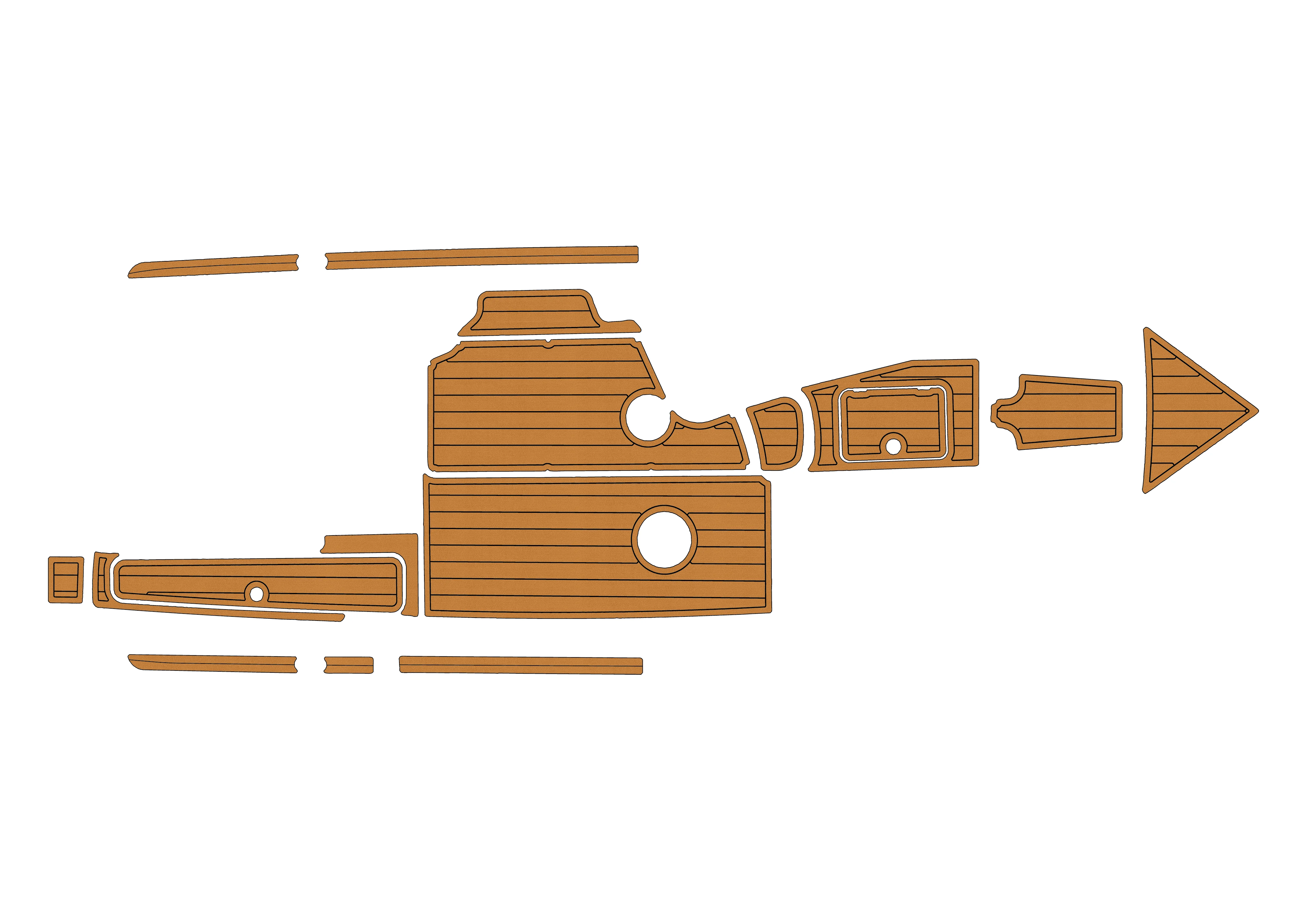 

Marine Faux Teak EVA Non-Slip Mat-2002-2004 Centurion Escalade Self-Adhesive 1/4" (6mm) Boat Deck Pad for Cockpit & Deck