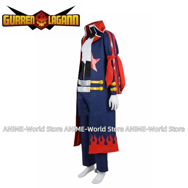 《Custom Made》Anime Outfit Tengen Toppa Gurren Lagann Simon Cosplay Costume Custom Size Any Size Wig Shoes