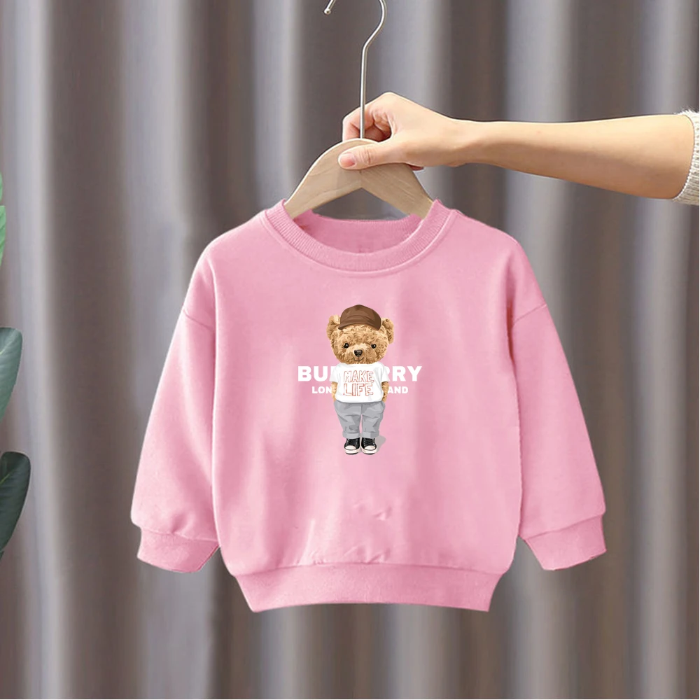 2024 New Baby Luxury Brand Pullover Sweatshirt Autumn Winter Children Cotton Print Sweater Long Sleeve Boys Girl Fashion Kid Top