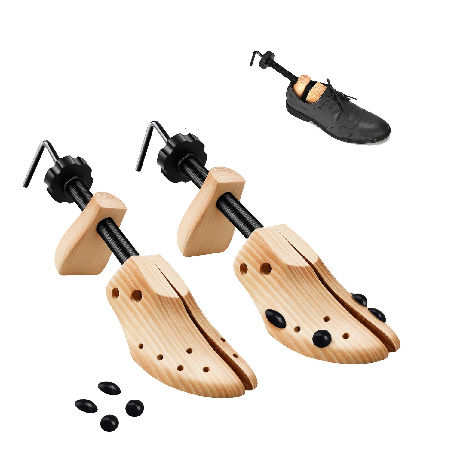 Repacego 1 Pc Wooden Shoe Trees Adjustable Shoe Stretcher Expander Men Women Unisex Length Width shoes Extender Keeper Heels