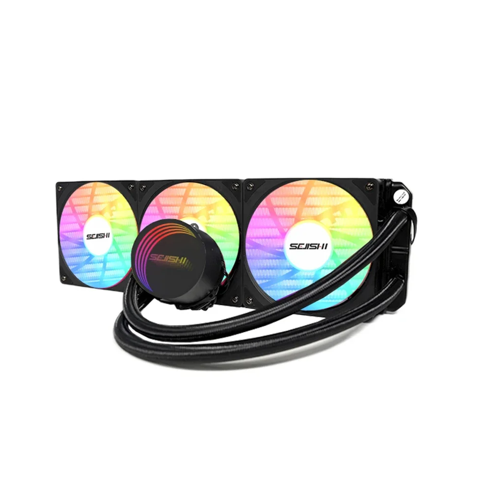 소켓 AMD AM3/AM4 인텔 LGA 2066/2011/1700/1366/1200/115 SEJISHI CPU용 360mm ARGB 워터 쿨러 팬