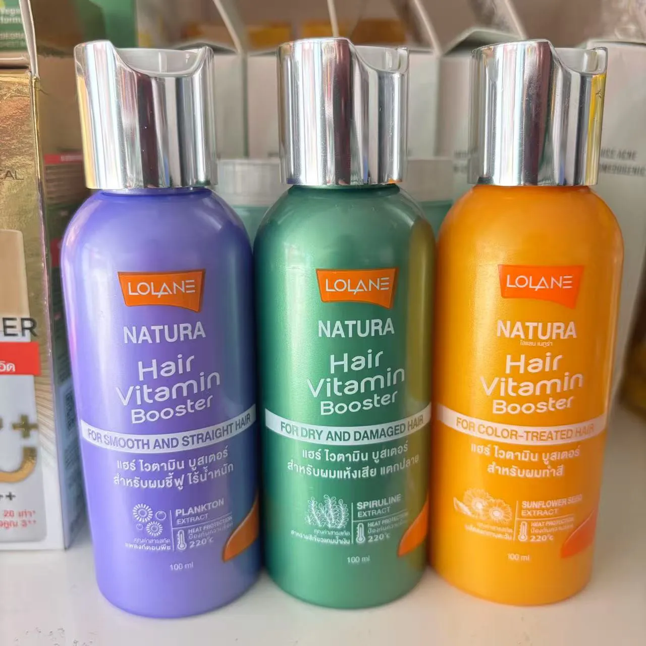 

Thai LOLANE Shampoo Conditioner & Keratin Oil Set, Anti-Frizz & Hair Repair Treatment