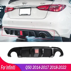 Car Rear Bumper Diffuser Lip With/Without LED Light For Infiniti Q50 2014 2015 2016 2017 2018 2019 2020 2021 2022