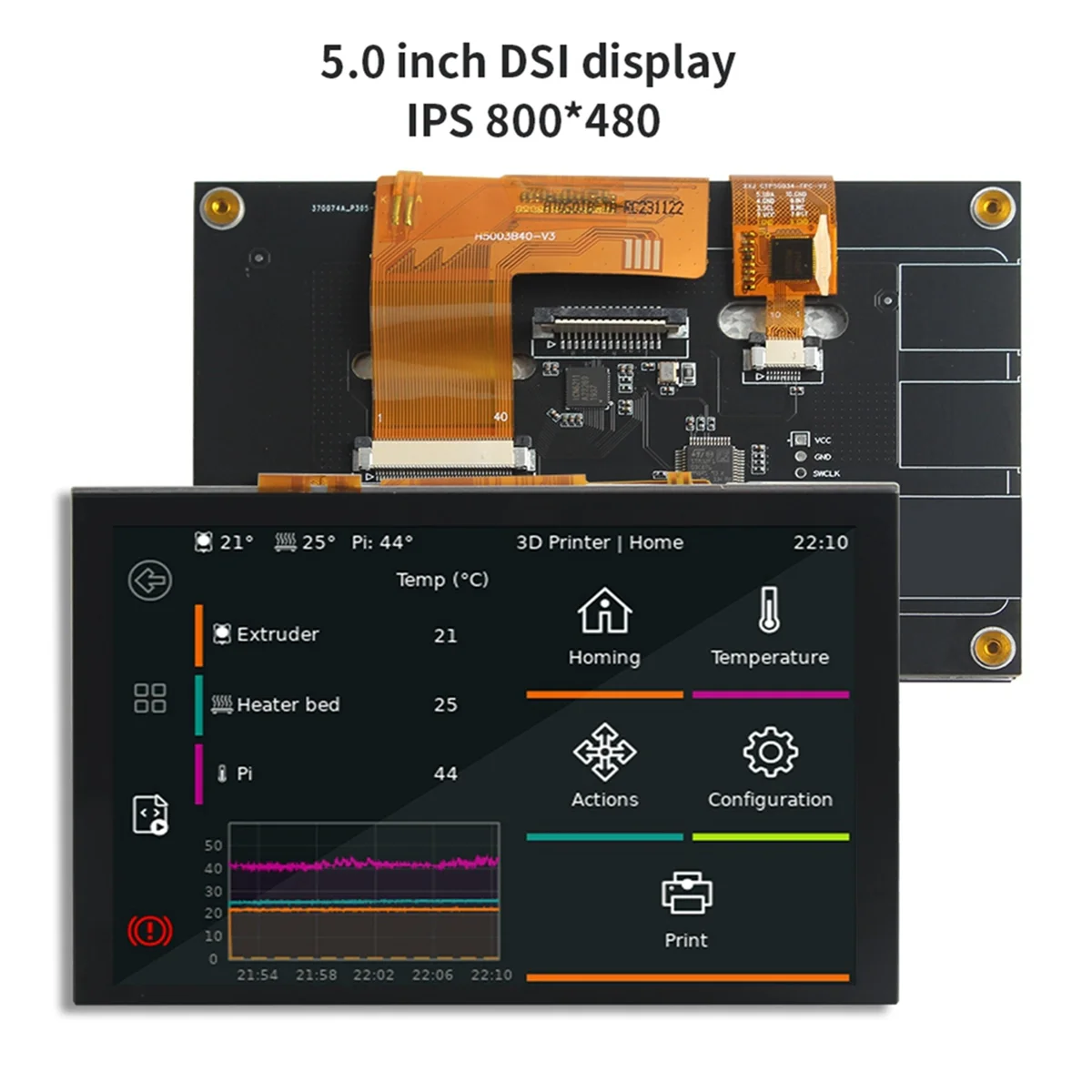 B57ALCD Touch Screen 5INCH DSI Screen MIPI LCD V1.1 Display Voron 3D Printer Parts for Raspberry Pi Board