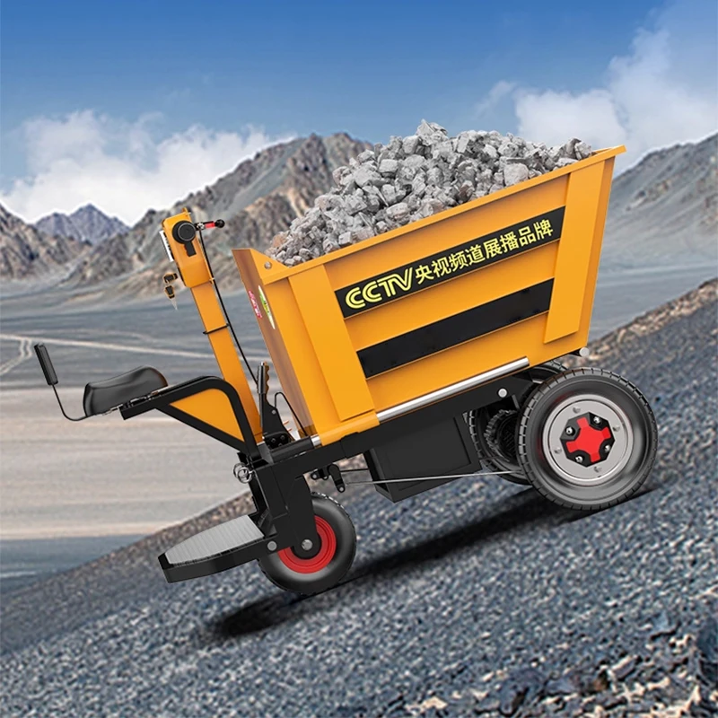 Bouwplaats Elektrische steekwagen Vee Mestvervoer Dump Truck Bouwsteenvervoer Flatbed Dump (aangepast)