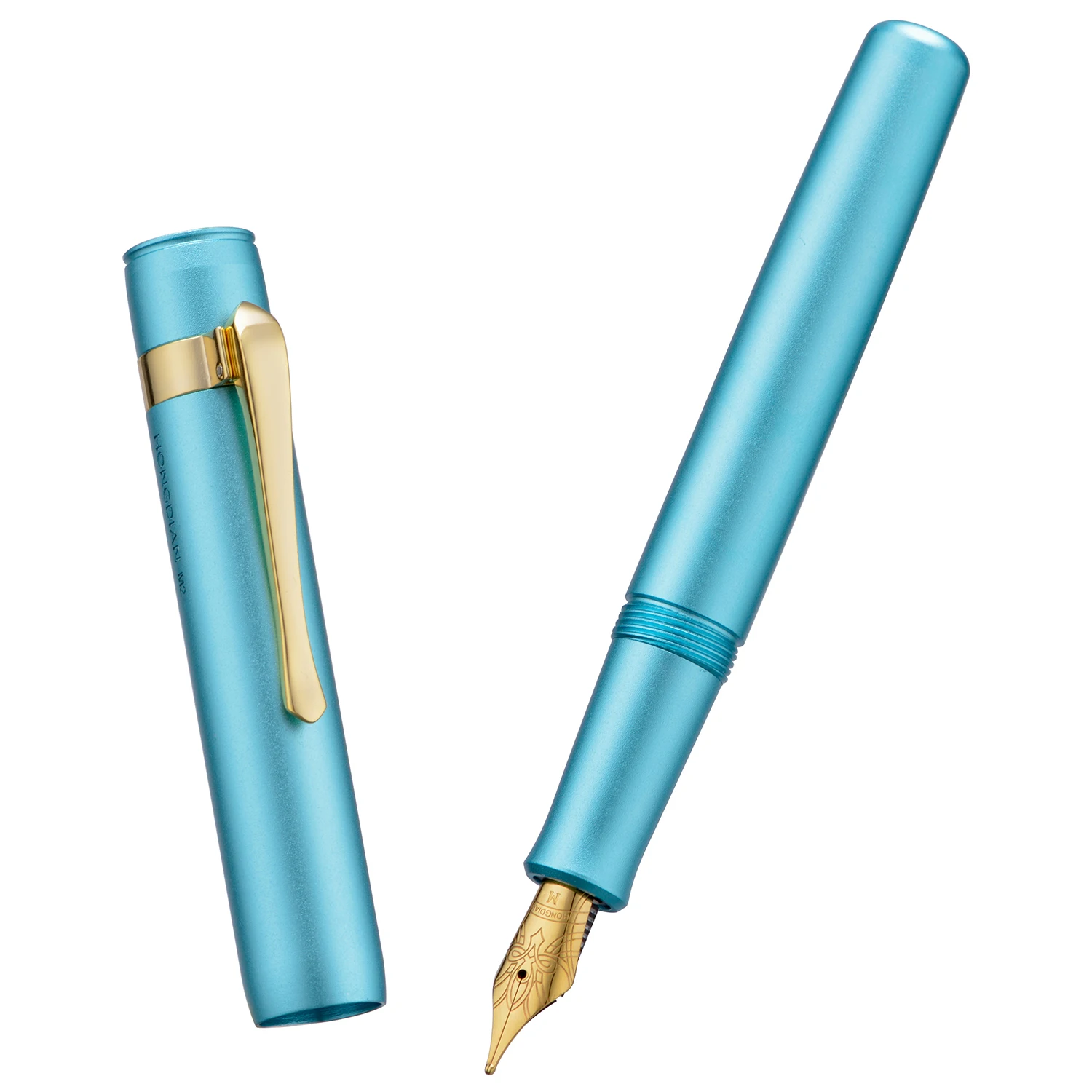 Pióro wieczne Sky Blue Hongdian M2, stop aluminium, limitowana edycja, możliwość personalizacji koloru, stalówka EF/F/M/Bent/Long Knife, krótkie pióro do pisania, kieszonkowe. — zdjęcie produktu 2