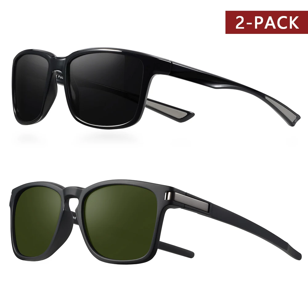 CRIXALIS 1/2 Pack polarisierte Sonnenbrillen für Männer und Frauen, blendfrei, Fahren, Angeln, Laufen, trendige und modische Brillen, UV400 – Detail 2