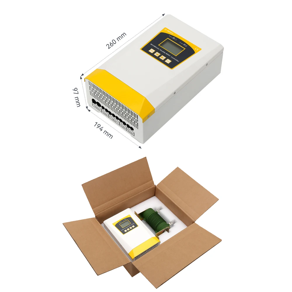 Imagem -06 - Duty Duplo Mppt Charge Controller Sistema Híbrido do Vento Solar Auto Home Use Painel Solar Turbina Eólica 12v 24v 48v 4kw 6kw eu