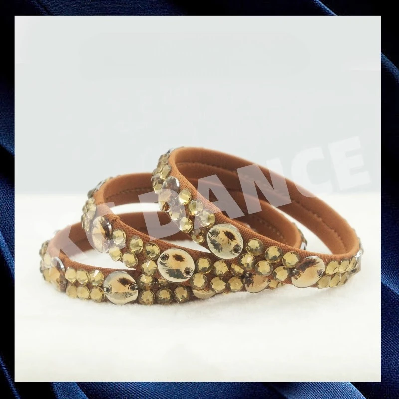 op maat gemaakte buik Latin dans armbanden prestatie concurrentie kleurrijke fonkelende diamanten accessoires podium ingelegd