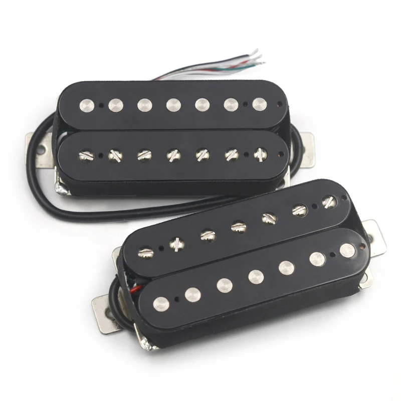 Alnico 5 7String Electric Guitar Pickup N-8.8K/B-14.2K Humbucker Alnico V Pickup Coil Splitting Pickup Guitar Parts Black