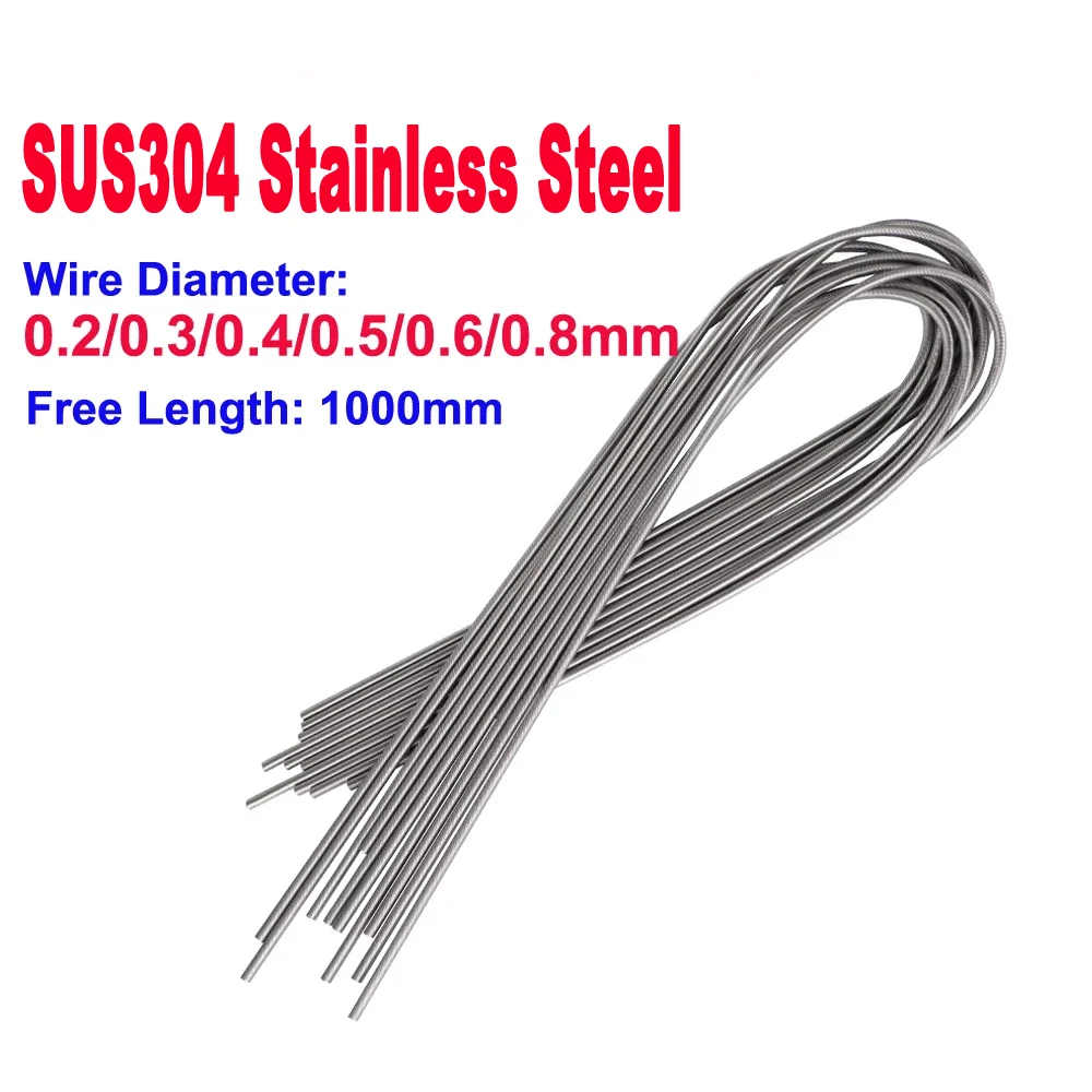 1Pc Wire 0.2/0.3/0.4/0.5/0.6/0.8mm 1 Meter Stainless Steel Tension Spring Extension Spring Out Dia 2mm/3mm/4mm/5mm/6mm/8mm