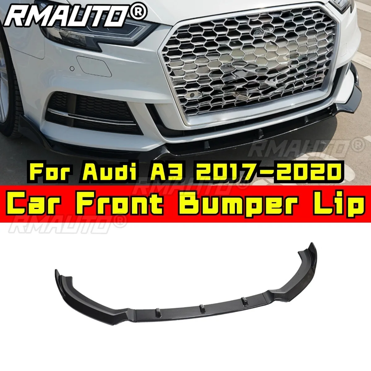 

Передний бампер автомобиля, бампер, сплиттер, диффузор, спойлер, защита бампера, комплект кузова для Audi A3 2017-2020, автомобильные аксессуары