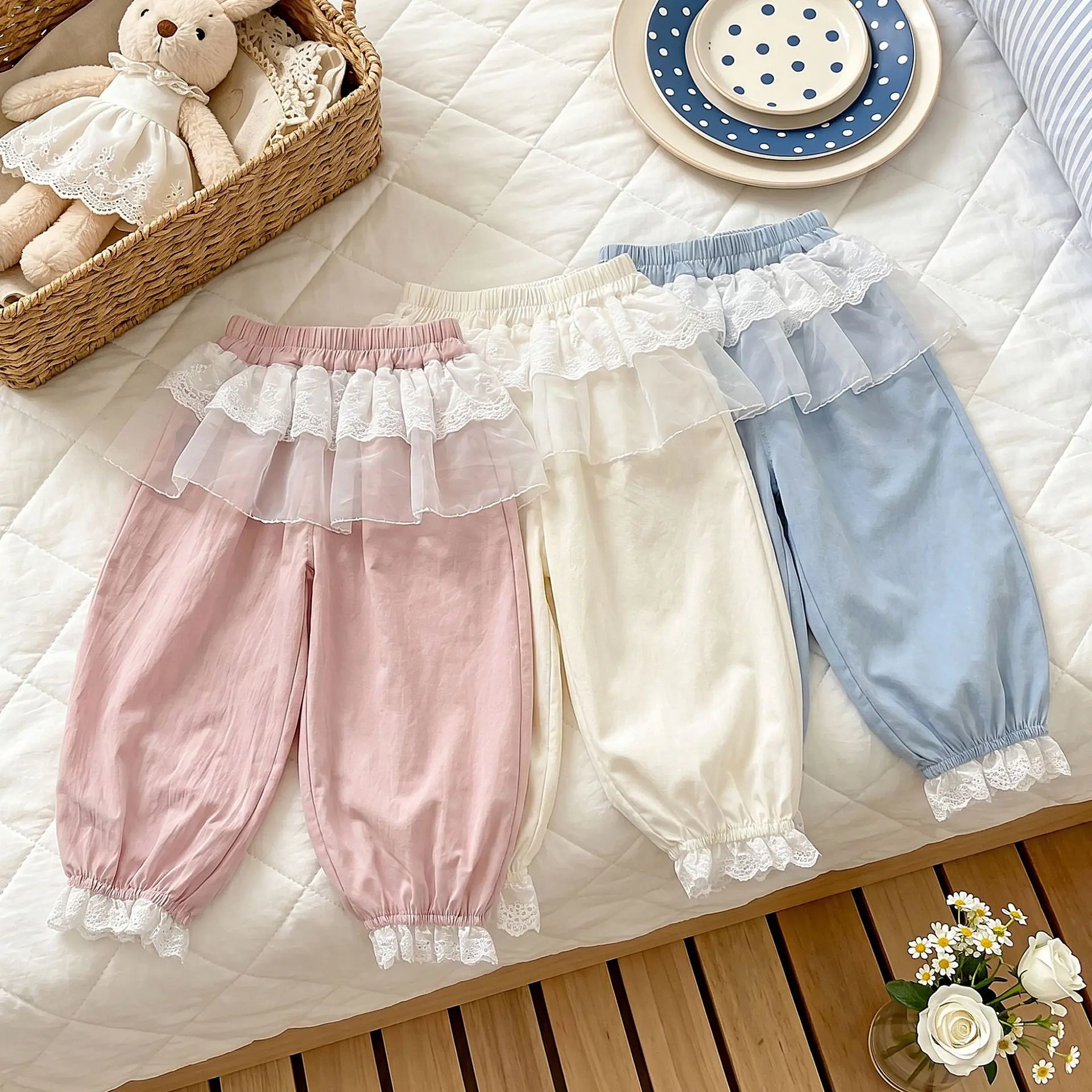 Korean version summer dress girls lace mosquito proof air-conditioned pants