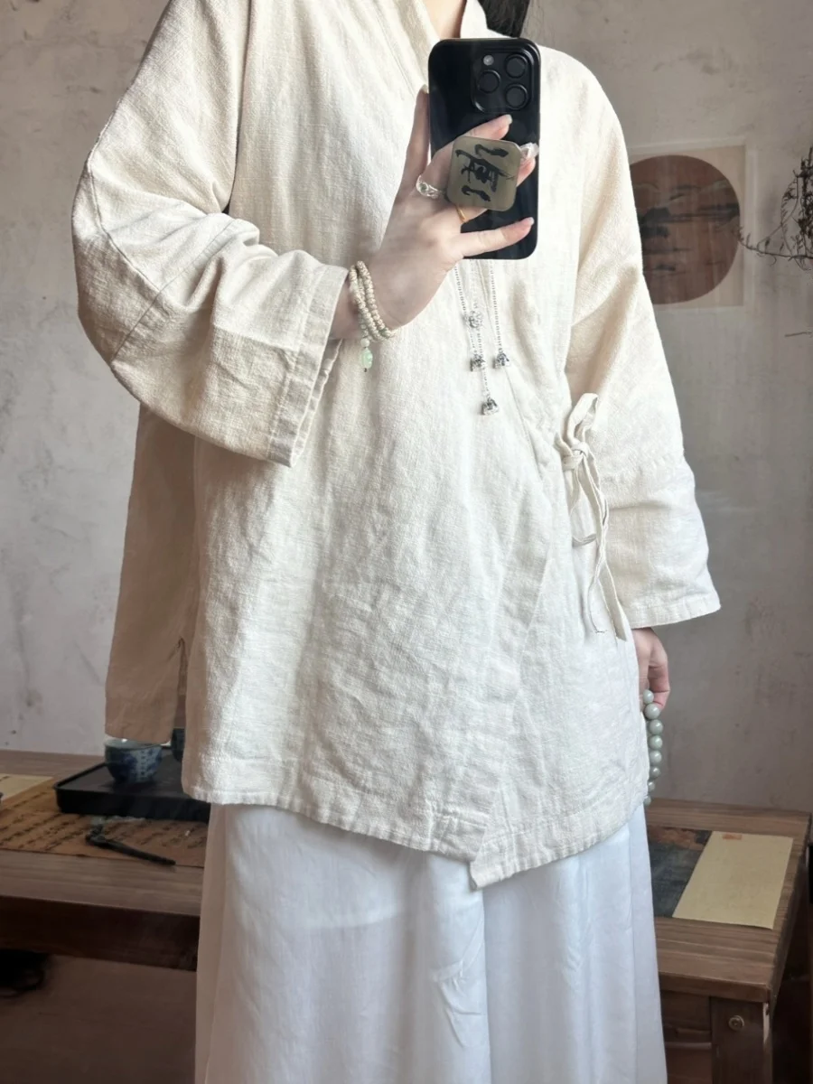 

Новый китайский женский хлопковый льняной ремень средней длины, новый весенний сезонный модный традиционный китайский рельс