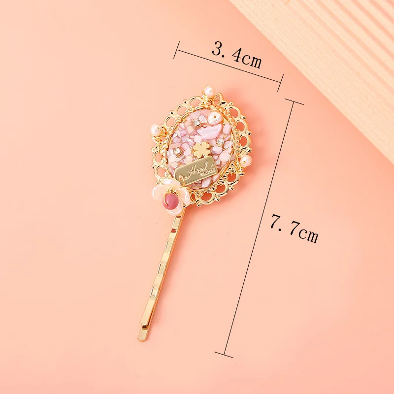 Han Guodong gate set auger hairpin red wood grain pearl powder fashion hair accessories classical retro atmosphere quality tire