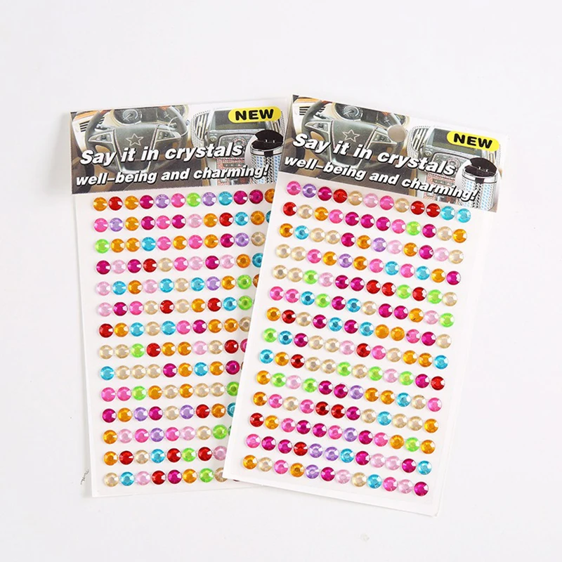 1-10Sheet Colorful Diamond Crystal Sticker Mini Crystal Diamond Adhesive Sticker Scrapbook Photo Album Decoration Stationery ZYF