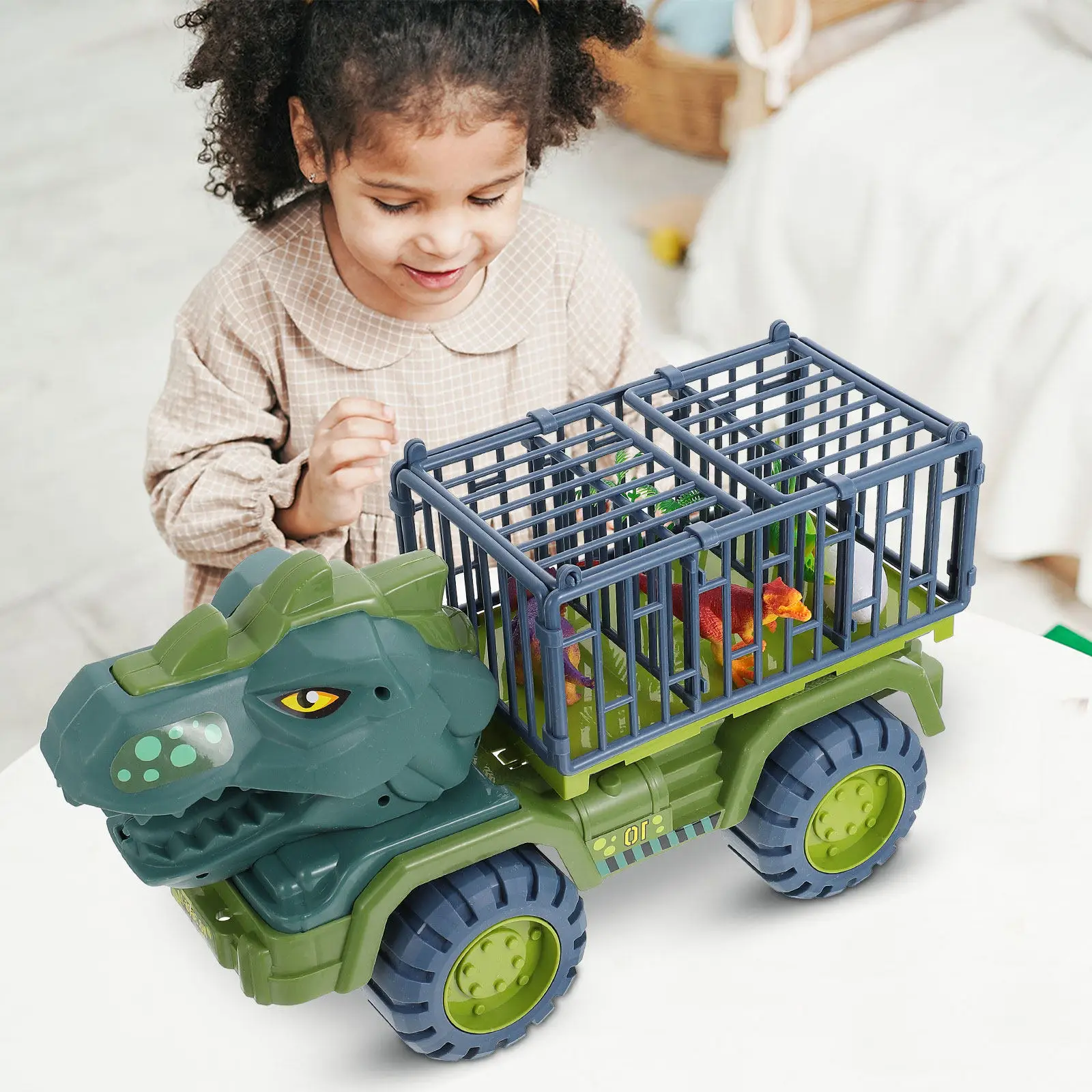 

Dinosaur Model Car Pull Back Cars Engineering Toy Pull-Back Miniature Vehicles Toys Dinosaurs Kids