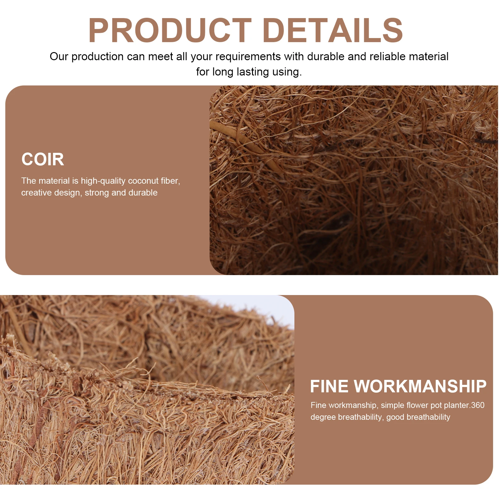 

10pcs Coconut Fiber Nursery Pots Planting Bags High Quality Durable 360Degree Breathable Better Growth Small