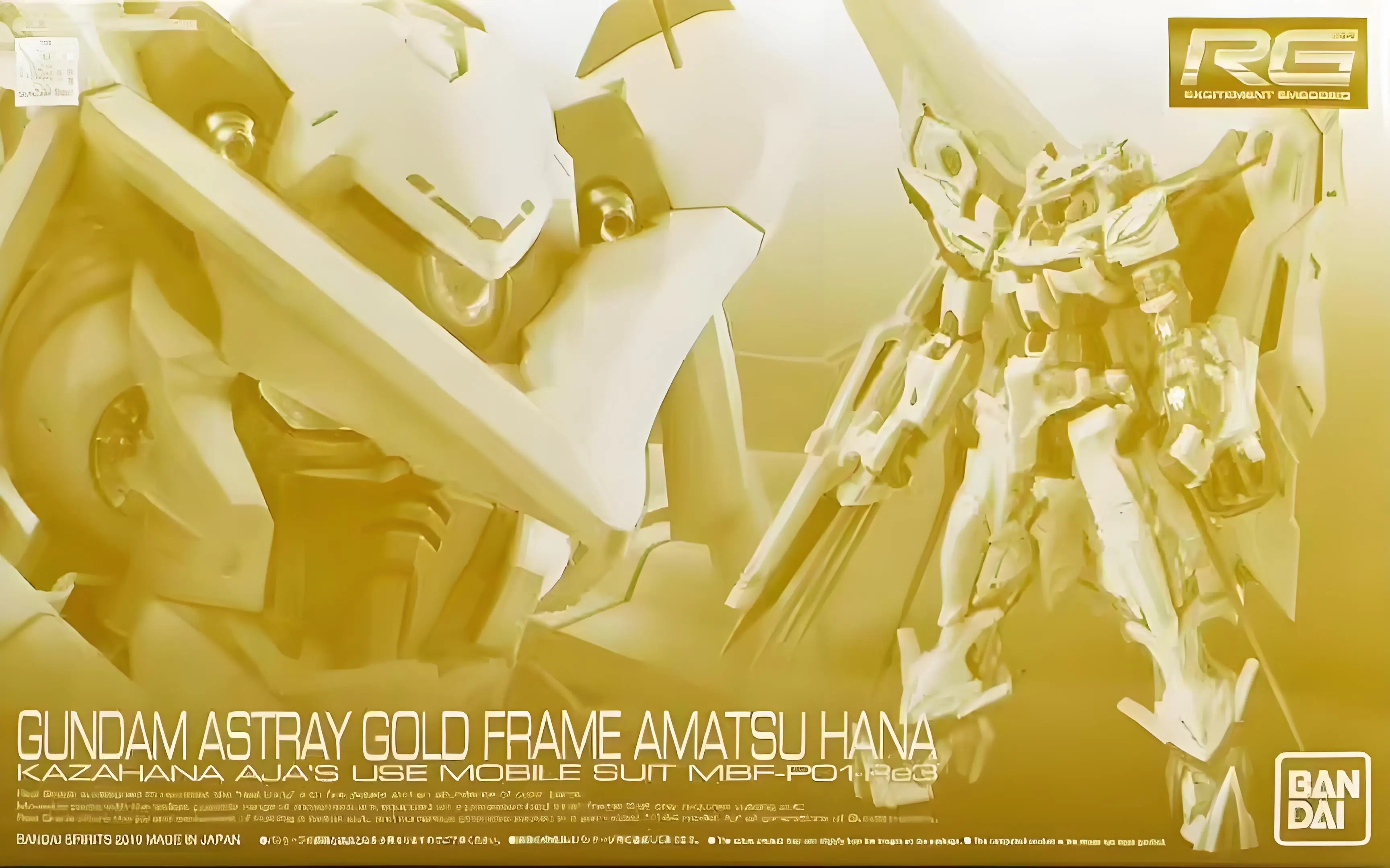 Bandai PB RG 1/144 MBF-P01-Re3 Gundam Astray Gold Rahmen Amatsu Hana Action Figur Montage Modell Spielzeug Sammeln Modell Ornament