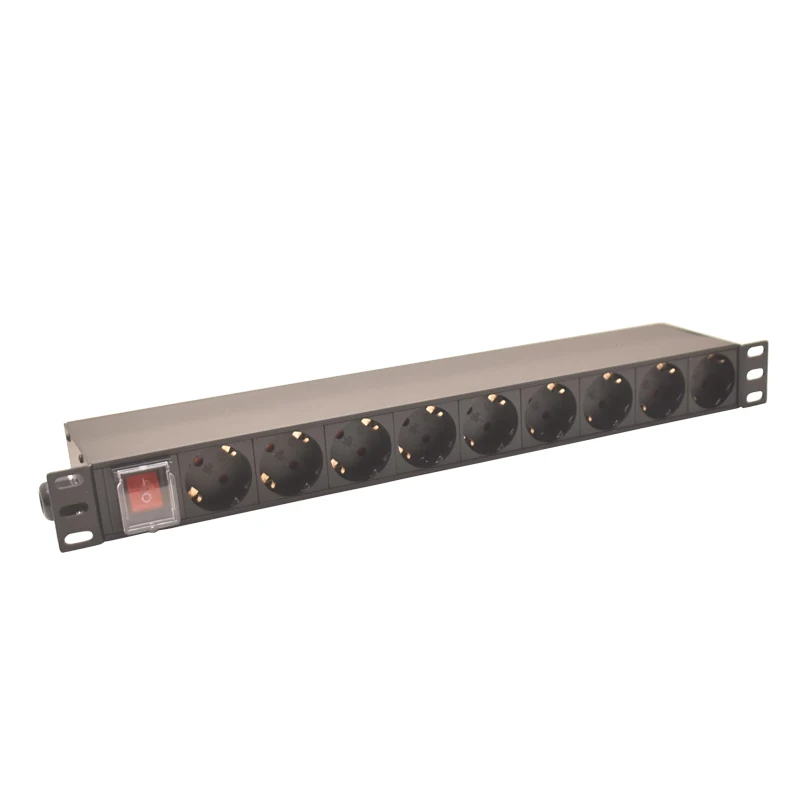 PDU Cabinet Sockets Power Strip Power Distribution Unit 19ways EU Socket Output Switch 2meter Cord Aluminum Alloy shell