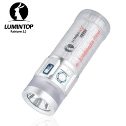 EDC LED Flashlights Power Bank Type USB C Rechargeable Lamp Self Defense Camping Lantern Torch Outdoor Color Lights Rainbow 2.0