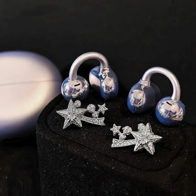 1Pair Fashion Headphone Diameter Buckle Zircon Decorative Headphone Decoration Clip Removable Easy To Install Earbud Accessories