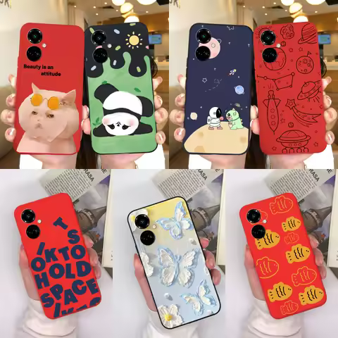 For Tecno Camon 19 19 Pro 19 Neo Cases Funny Cat Panda Matte Silicone Anti-drop Antifouling Cover For tecno camon 19 Funda Coque