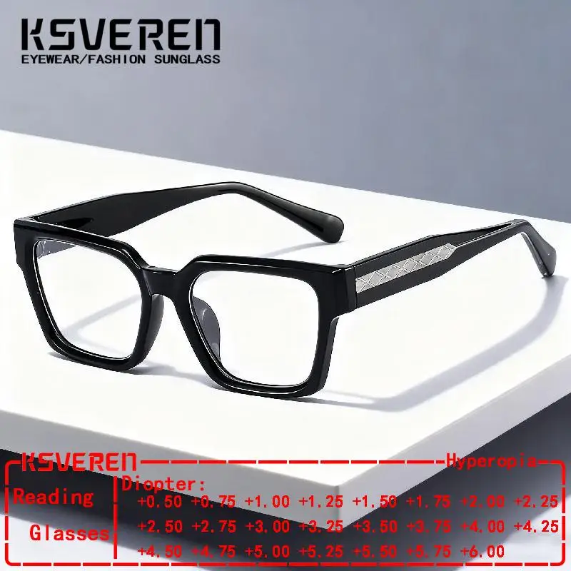 

Винтажные очки для чтения в толстой оправе с защитой от синего света, мужские квадратные очки по рецепту для дальнозоркости, женские брендовые дизайнерские прозрачные очки