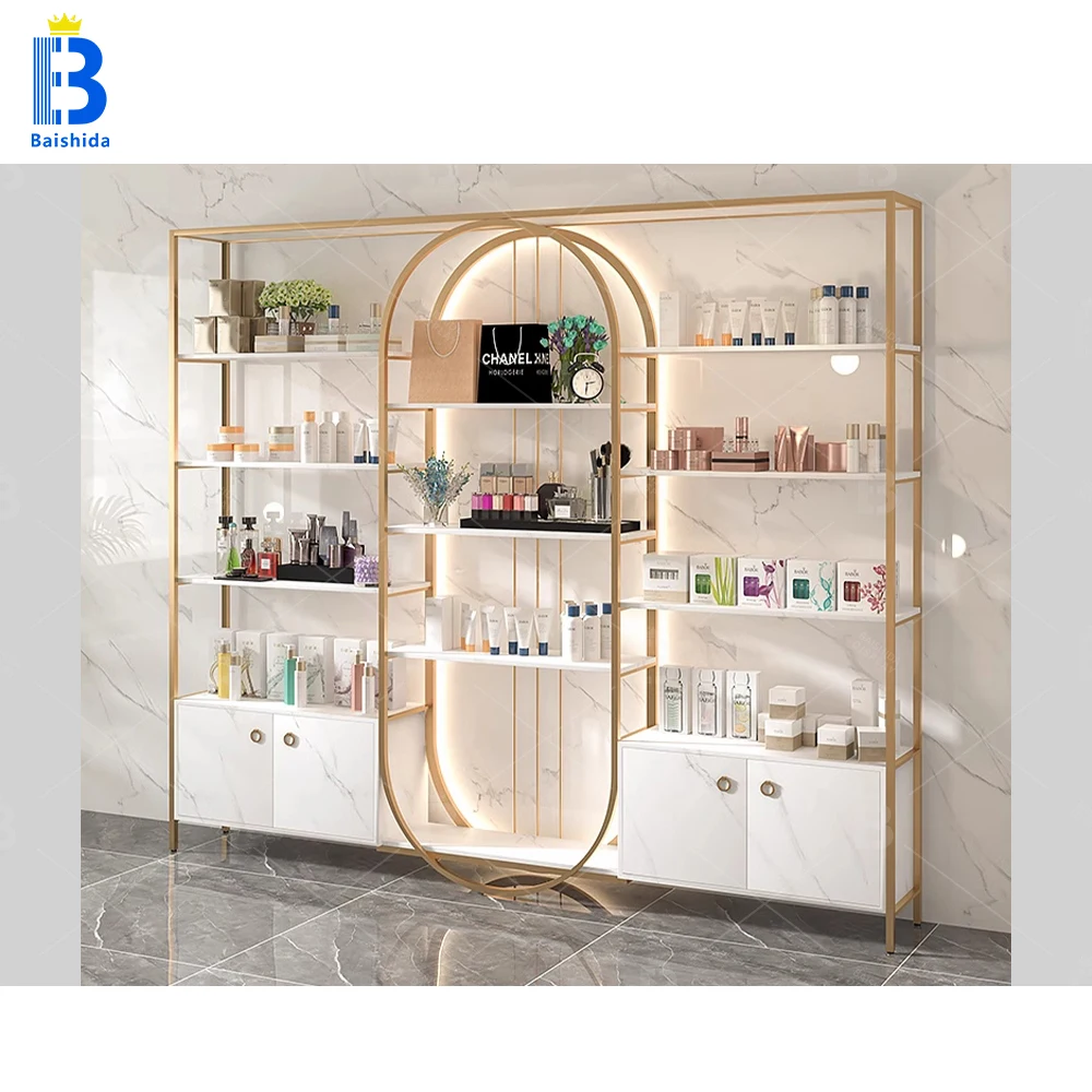 Custom.Skin Care Store Display Rack Salon Store Display Cabinet Custom Shopping Mall Furniture Window Design
