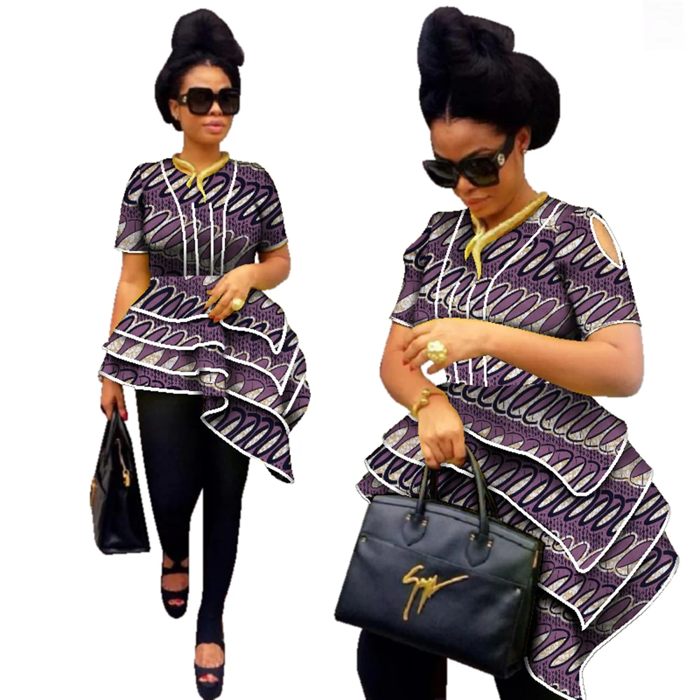BRW Africa Style Women Modern Fashions Womens Tops Dashiki African Print Tops Shirt Plus Size M-6XL Women Clothing WY2576