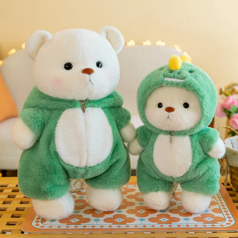 1pc 30/40cm vestido comum urso brinquedo de pelúcia recheado rosa cordeiro verde dinossauro azul tubarão pano para 30cm boneca mudança pano disponível