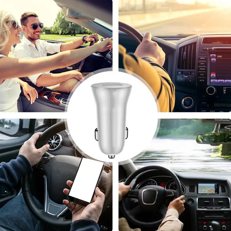 12W USB-autolader Type C Snel opladen Telefoonadapter voor telefoon Tablet Oortelefoon Oplader Auto-adapteraansluiting Voertuigoplader