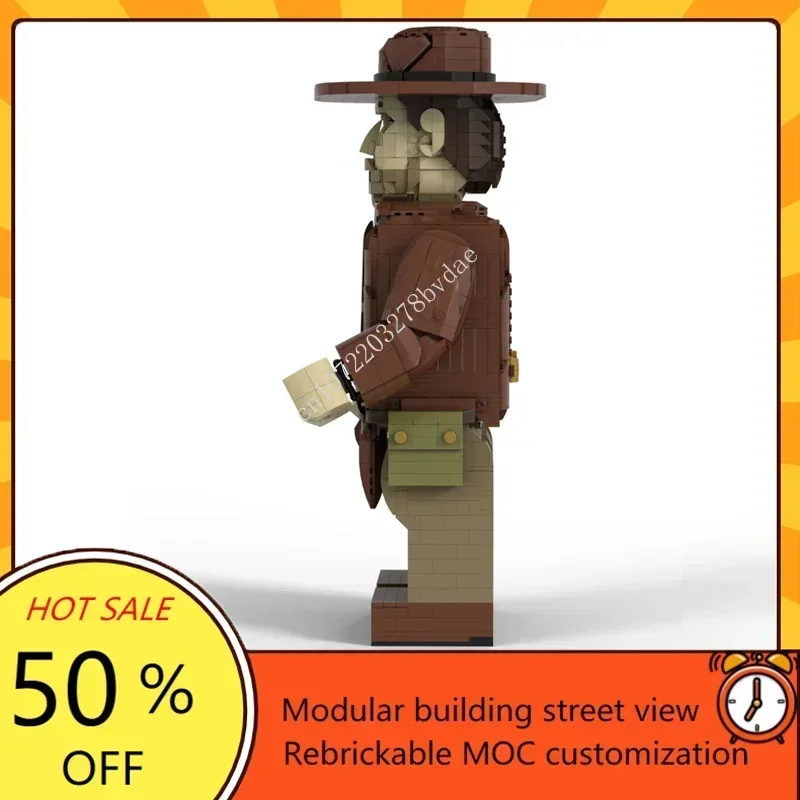 MOC Space Battle Helmets Indiana Jones Mega Figure Model Custom Puzzles Technology Education Creative Assembly Toys Adult Gifts