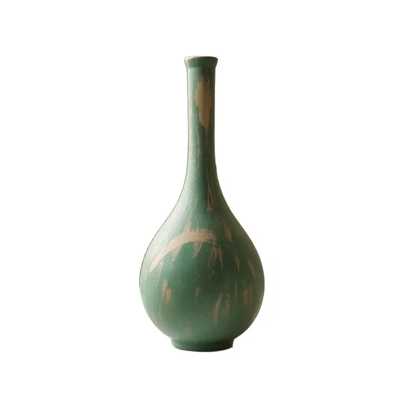 Chinese light luxury vase ceramic vase, hand-painted gilt living room dining table design decorative flower arrangement ceramic