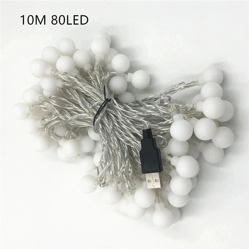 USB LED String Light Fairy Lights Waterproof LED Ball Fairy String 3M 5M 10M Christmas Wedding Decoration Outdoor Lighting