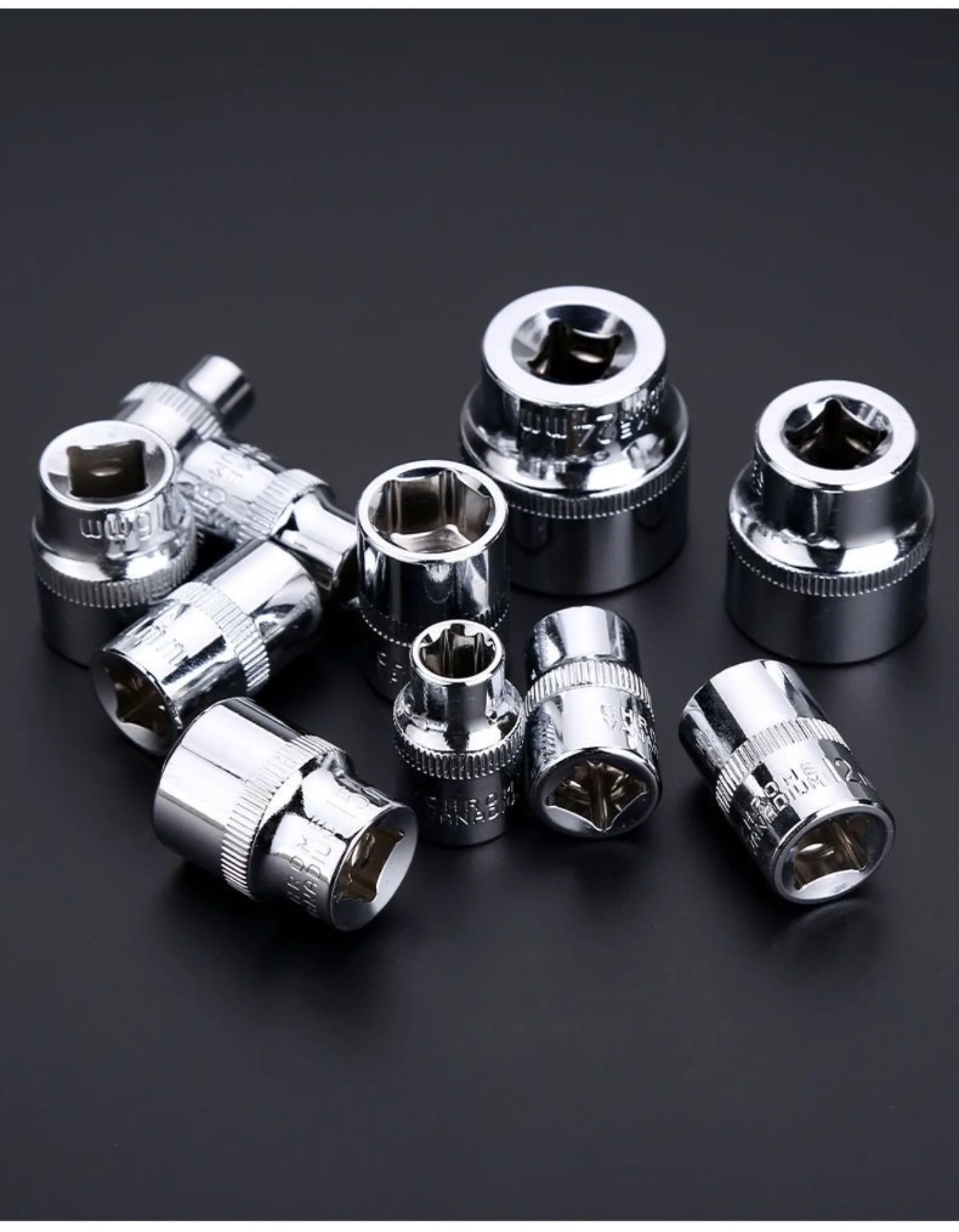 CRV 3/8 Kurze Spiegelpolierte Steckschlüssel 6-24mm Außensechskant-Steckschlüssel für Heim-/Arbeitswartung Handwerkzeug Autoreparaturwerkzeuge – Detail 3