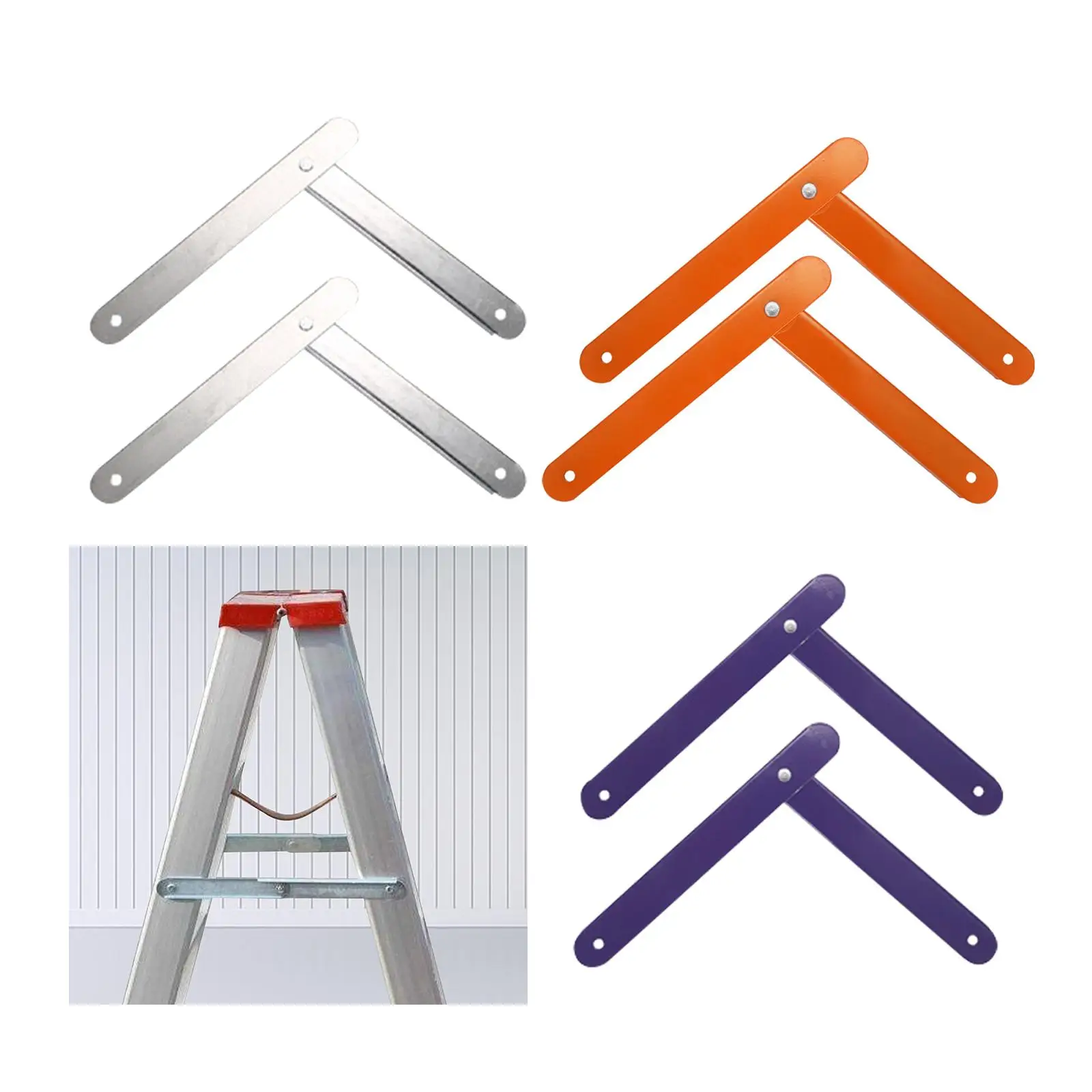 shawwille 2x Folding Step Ladder Hinge Attachment Stepladders Tie Rod
