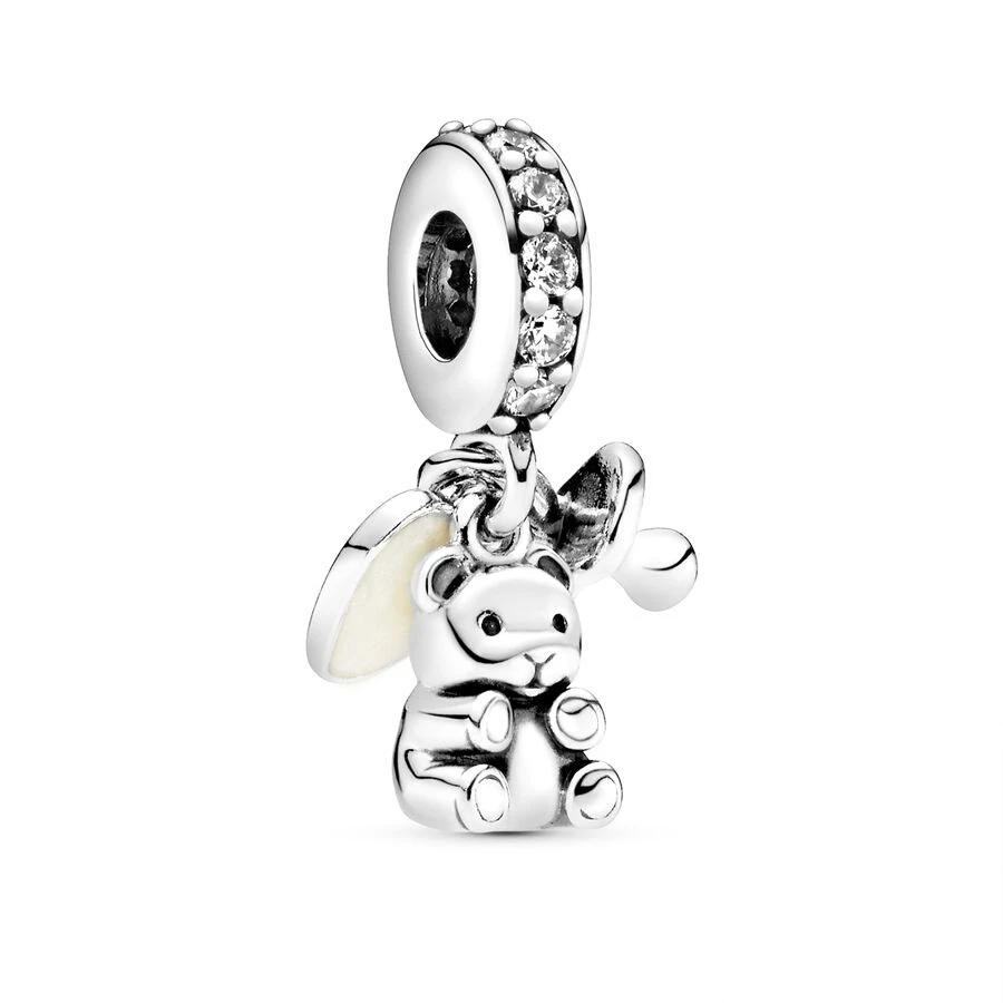 NEW Backpack，Little House Bead & Baby Teddy Bear Dangle Charm Bead Fit Original 925 Sterling Silver P@ndora Bracelet DIY Jewelry