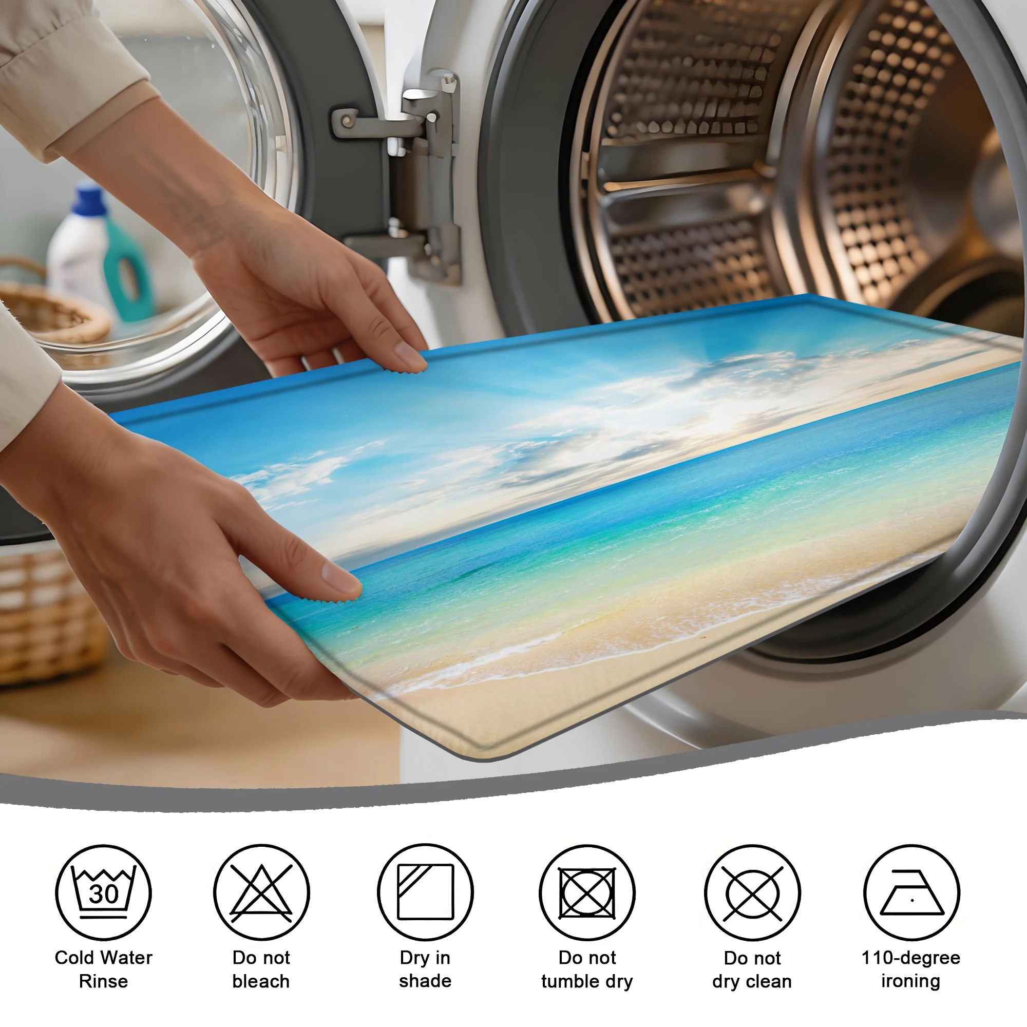 Tropical Beach Ocean Bath Mat - Quick Dry Diatomite Bath Mat 评论和价格