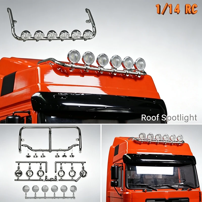 Roof Spotlight for Tamiya 1/14 RC Truck for Volvo FH16 for ACTROS 3363 Car Accessories  and Personal DIY Modified Rock Crawlers