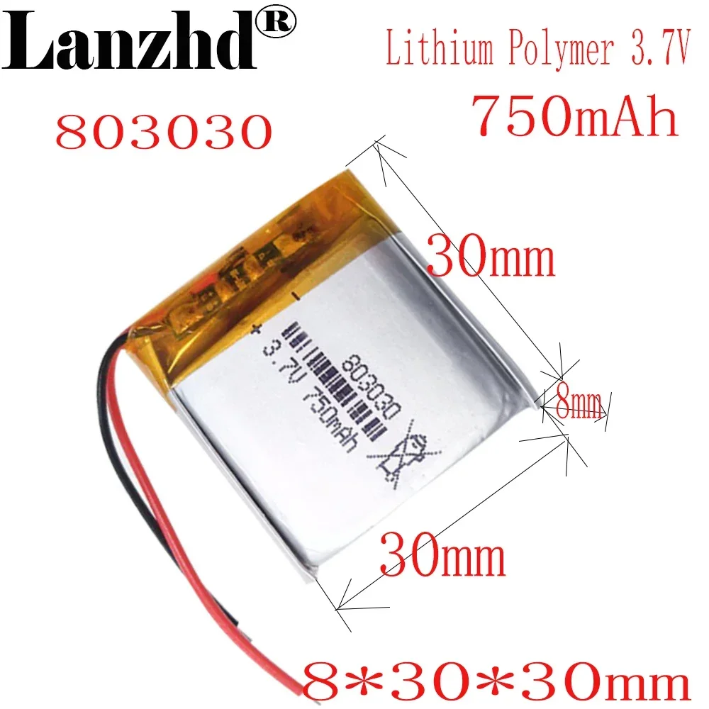 1-12pcs 753030 3.7V Li batteries 700mah 803030 Universal Li-ion battery for Fheadphones JBL E45 GBL Bicycle light