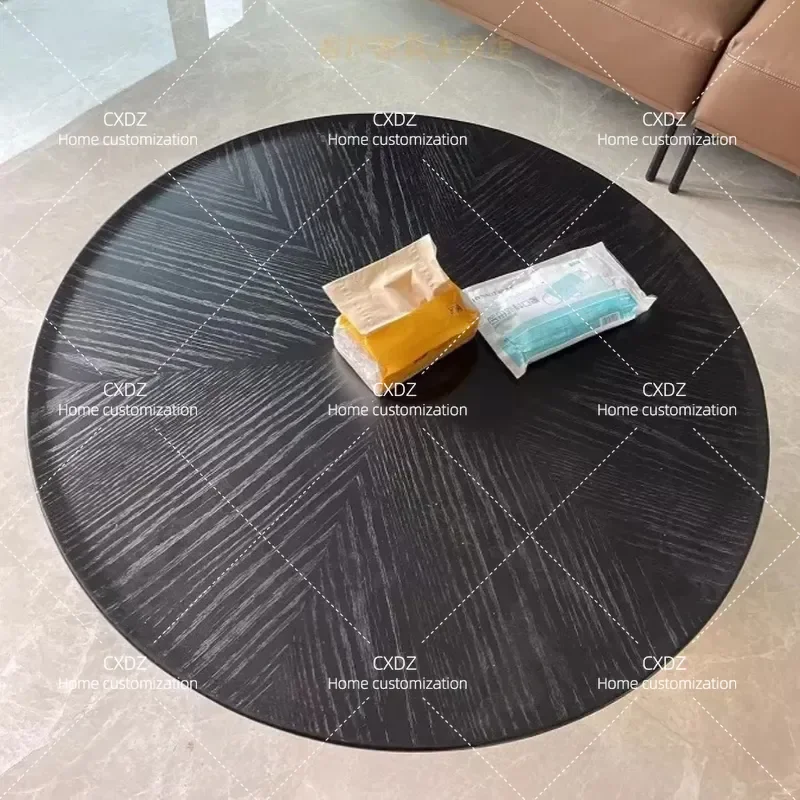 Round Coffee Table Walnut Color Simple Living Room Home Minimalist Creative Small Apartment Villa High End Furniture