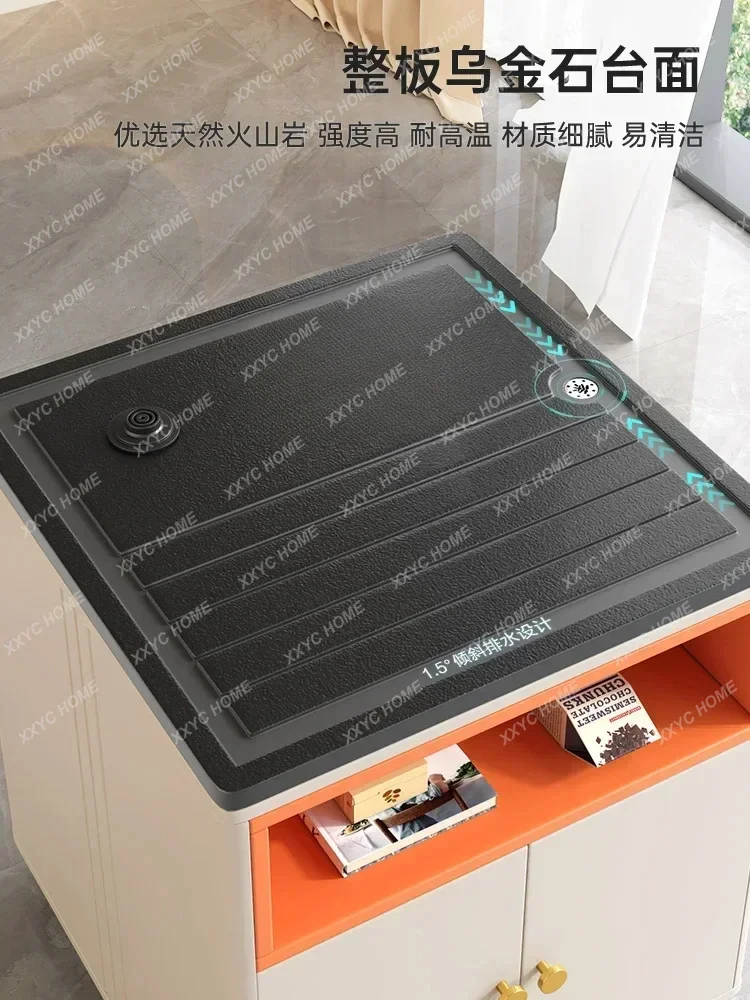 ZK النار الحجر طاولة شاي المنزل الذكي بسيط ضوء الفاخرة خزانة الشاي غرفة المعيشة شرفة المحمول الكونغ فو #5