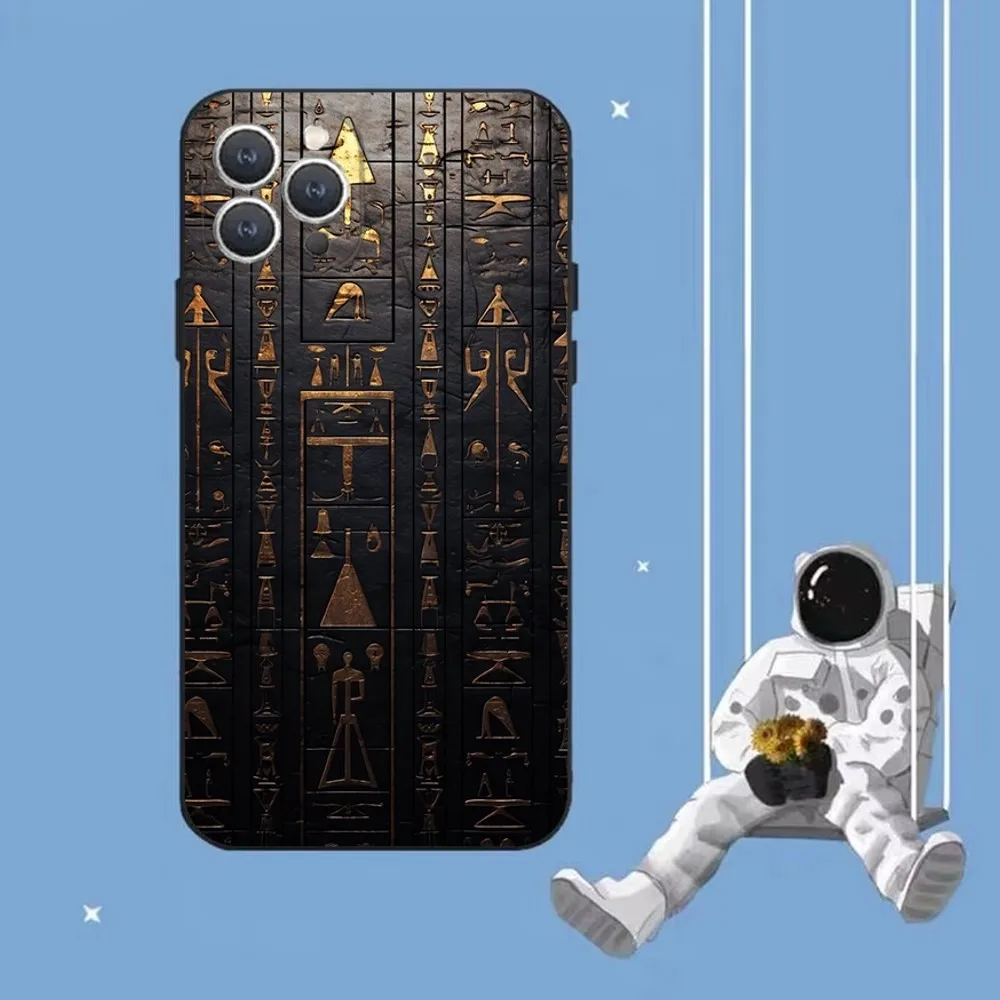 Ancient Egypt hieroglyph  Phone Case For iPhone 16,15,14,13,12,Pro,Max,11,7,8,Plus,XR,XS Max Shockproof Silicone Soft Shell