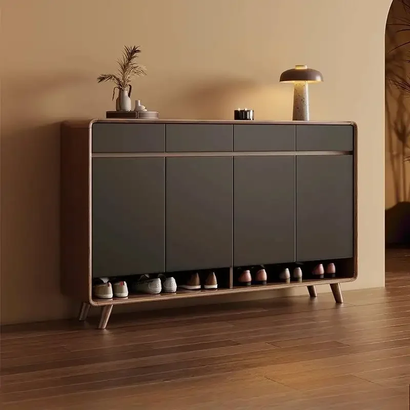 Factory Direct 2026 Modern Black Shoe Cabinet Nordic Doors Closed Corridor Storage Shoe Cabinet Living Room Drawers Meuble Chaus
