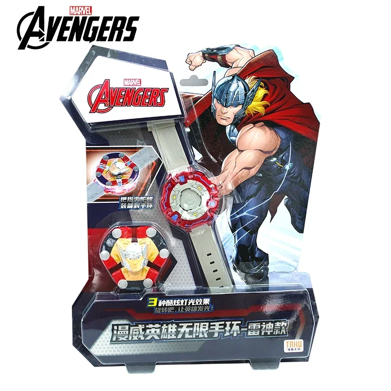 Pulsera giratoria de Los Vengadores de Marvel para niños, juguete periférico de película brillante, estilo Thor 2, piezas, tres tipos